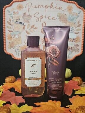 NWT Bath & Body Works Autumn Drive 2-piece Set - Purple & White